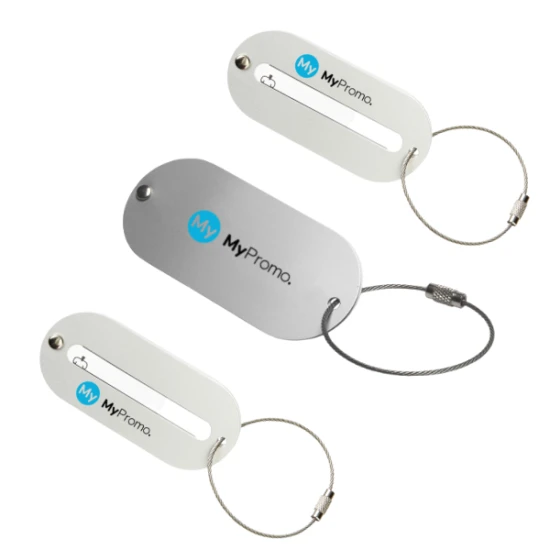 Bagagelabel | Aluminium | Metalen koordsluiting | zilver