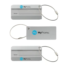 Aluminium luggage tag | Steel wire and twist lock | Paper included