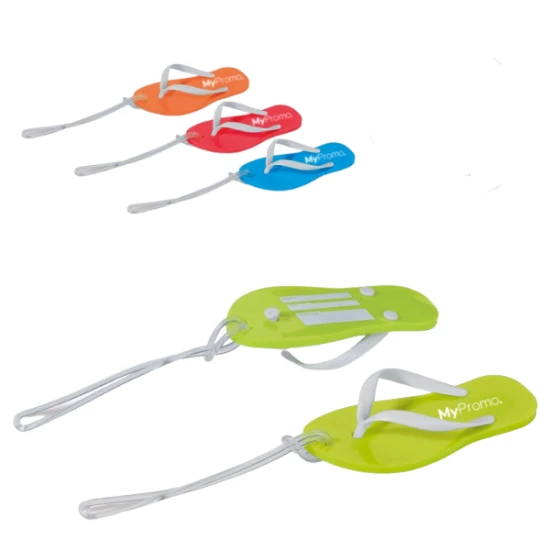 Bagagelabel | PVC | Slipper vorm | Blauw