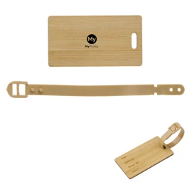 Luggage tag | Bamboo | Plastic strap