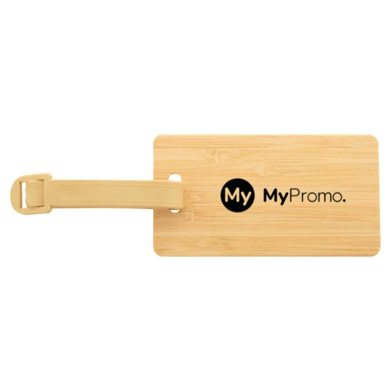 Bagagelabel | Bamboe | 150×50×3 mm | Incl. riem en gesp | Natuurlijk