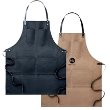 Apron | Waxed canvas with Leather details | 3 pockets