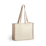 Bag | Laminated jute & cotton | 39x31.5x16cm | 76 cm reinforced handles | Load capacity up to 12 kg