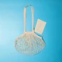 Mesh bag | Cotton | 44x33cm | Long handles | Small folding bag
