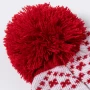 Weihnachtsmütze | Weiches Acryl-Polyester | Weihnachtsmuster | Mit Bommel