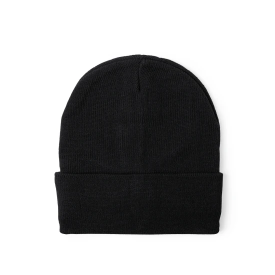 Beanie | Acrylic | With cuff | Black