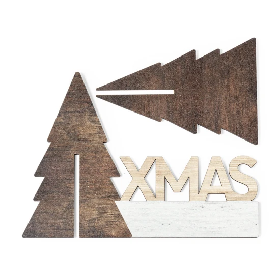 Kerstdecoratie | Hout | Boomdesign | Gemaakt in Europa | Aanpasbaar