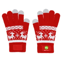Touchscreen Gloves | Soft acrylic | Christmas pattern | Made in Europe