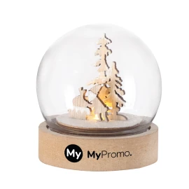 Illuminated christmas ball | Acrylic and MDF 0.072 kg | 8.5 cm | Sustainable | Plant-based elements