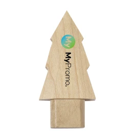 USB flash drive | Wood | 16 GB | Christmas tree design