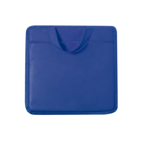Kussen | Non-woven | 31x31 cm | Dikke vulling | Draaghengsel | Bedrukbaar vakje | Blauw