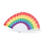 Hand fan | rPET & polyester | 43x23cm | Rainbow design