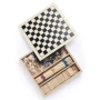 Spielset | Holz | 16 x 16 x 3 cm | Mikado | Schach | Dame | Domino