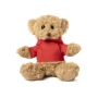 Teddybeer | Polyester | 16x16x12 cm | Met T-shirt voor personalisatie | Zacht en knuffelbaar