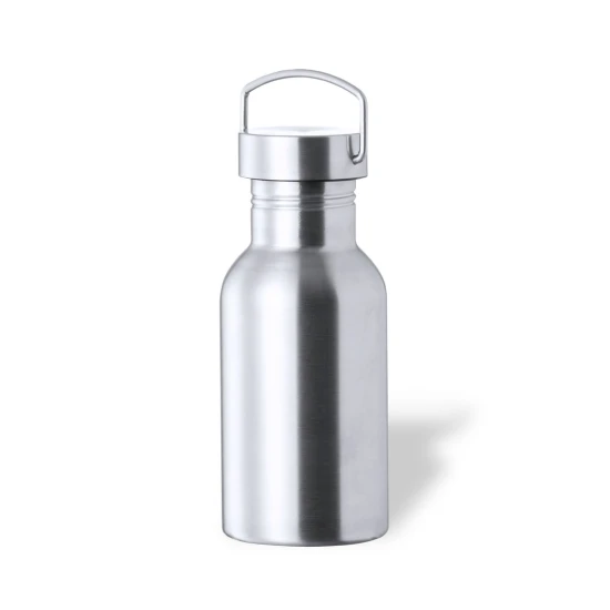 Thermos bottle | Stainless steel | 500ml | Glossy finish | Screw-on lid with integrated handle | Silver