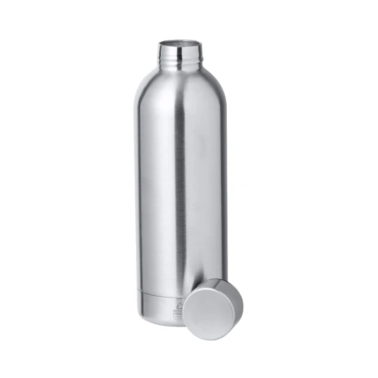 Thermos bottle | Recycled stainless steel | 500ml | Screw lid | Full-colour print | Silver