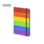 Carnet arc-en-ciel A5 | Couverture PU | 100 feuilles vierges | Avec marque-page en tissu & bande élastique