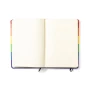 Carnet arc-en-ciel A5 | Couverture PU | 100 feuilles vierges | Avec marque-page en tissu & bande élastique