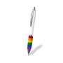 Rainbow ballpoint pen | Plastic & metal | Blue ink | Push-button mechanism