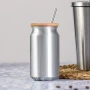 Gobelet avec paille | Aluminium recyclé & bambou | 430ml | Éco