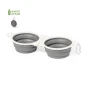 Double gamelle pour chien | Paille de blé et ABS | Pliable | Inclut un mousqueton