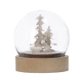 Beleuchtete Weihnachtskugel | Acryl und MDF 0.072 kg | 8.5 cm | Nachhaltig | Pflanzliche Elemente