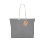Sac de plage | Coton recyclé 220 g/m² | 55x39x15 cm | Avec soufflet | Longues anses tressées