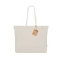 Sac de plage | Coton recyclé 220 g/m² | 55x39x15 cm | Avec soufflet | Longues anses tressées