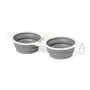 Double gamelle pour chien | Paille de blé et ABS | Pliable | Inclut un mousqueton