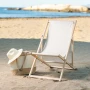 Chaise pliante | Bois & toile | 4 positions réglables | Convertible en transat | Incl. sac de transport