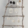 Décoration de Noël | Bois | 9,5 × 12 × 0,6 cm | Motifs de Noël | Design Père Noël