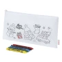 Etui | RPET | 22x11 cm | Kersttekeningen | Met 5 krijtjes om in te kleuren