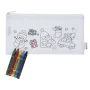 Etui | RPET | 22x11 cm | Kersttekeningen | Met 5 krijtjes om in te kleuren