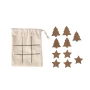 Tic Tac Toe | Cork | Christmas motifs | Bag as game board
