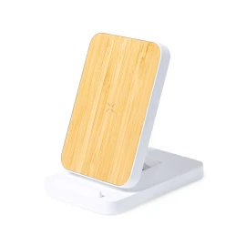 Cargador inalámbrico | ABS y bambú | 15W | Plegable | Soporte integrado