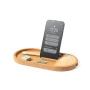 Wireless charger with organizer | Cork & bamboo | 15W | Phone holder | Storage compartment