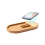 Wireless charger with organizer | Cork & bamboo | 15W | Phone holder | Storage compartment