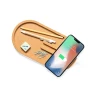 Wireless charger with organizer | Cork & bamboo | 15W | Phone holder | Storage compartment