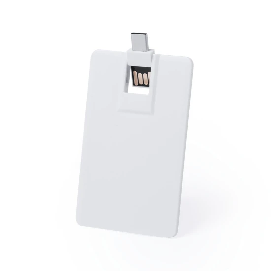 OTG USB card flash drive | Plastic | 16GB | Flat design | White