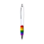 Rainbow ballpoint pen | Plastic & metal | Blue ink | Push-button mechanism