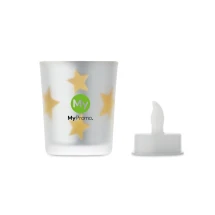 Christmas LED tea light candle | Glass | 5,6X5,6X6,7 cm | Star design
