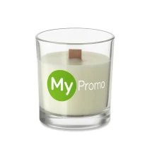 Plant based wax candle | Glass with wooden wick | 80 g | Vanilla fragranced