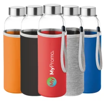 Waterfles | Glas | 500 ml | Neopreen hoes