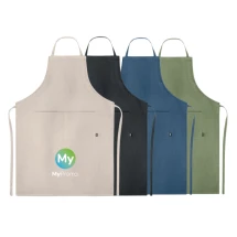 Küchenschürze | Hanfstoff 200 g/m² | Verstellbar | 2 Taschen