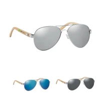 Lunettes de soleil avec branches en bambou | Verres miroirs | Premium