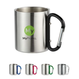 Vaso térmico | Acero inoxidable | Asa de mosquetón | 220 ml