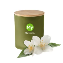 Fraganced candle | Frosted glass jar with bamboo lid | Plant based wax | 120g