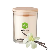 Candle | Glass & bamboo lid | Burn time: 40 hours | Vanilla fragranced