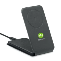 Foldable wireless charger | Recycled polyester and PU | 15 W | Magnetic phone stand
