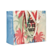 Sac shopping | Coton | 50 x 15 x 40 cm | Avec soufflet et longues anses | Entièrement personnalisable